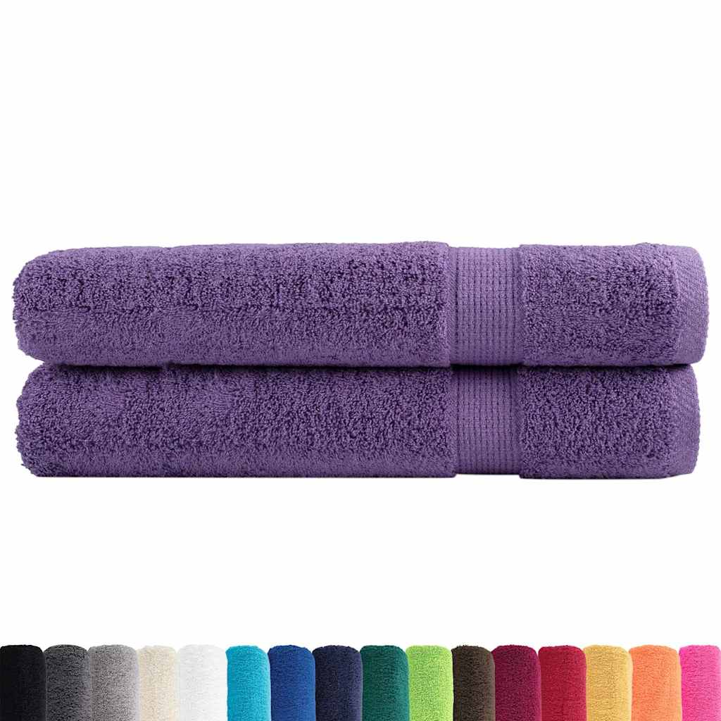 Serviettes de sauna premium SOLUND 2 pcs. violettes 80x200 cm 600 g/m²