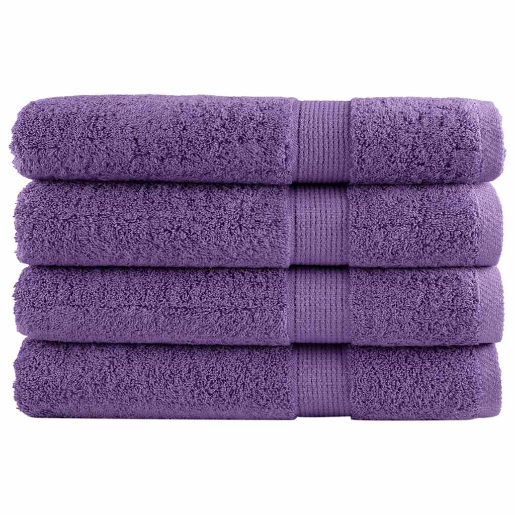 Premium Towels SOLUND 4 Pcs. Purple 100x200 cm 600 gsm