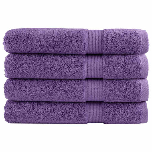 Premium Towels SOLUND 4 Pcs. Purple 100x200 cm 600 gsm