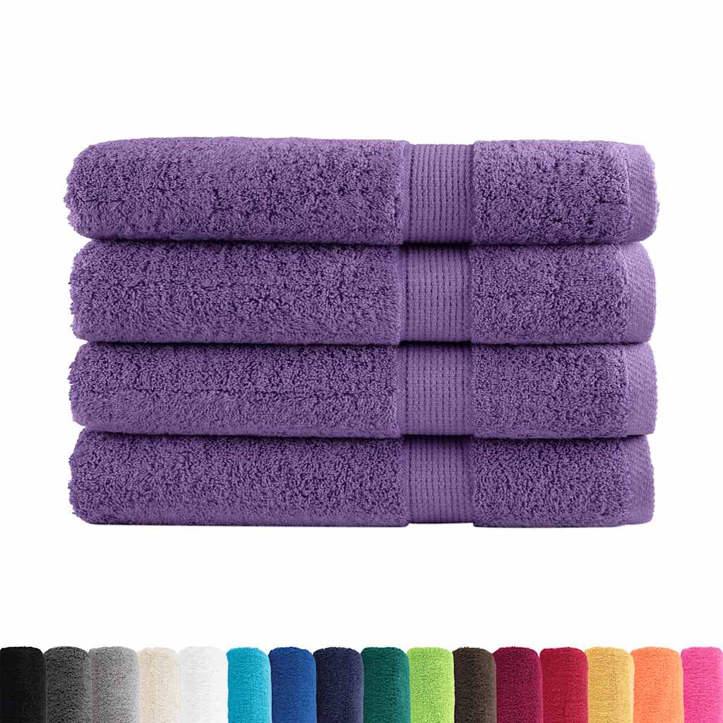 Premium Towels SOLUND 4 Pcs. Purple 100x200 cm 600 gsm