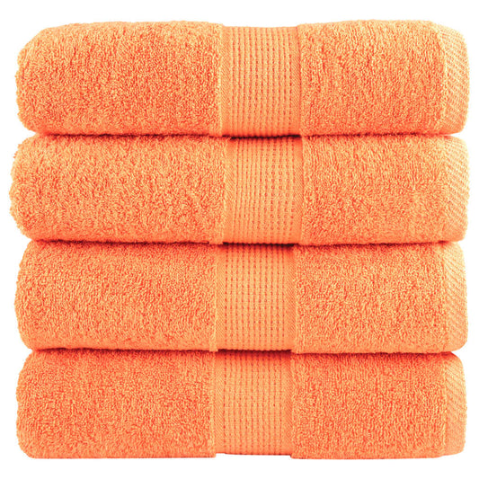 Gants de toilette premium SOLUND 4 pièces orange 30x30 cm 600 g/m²