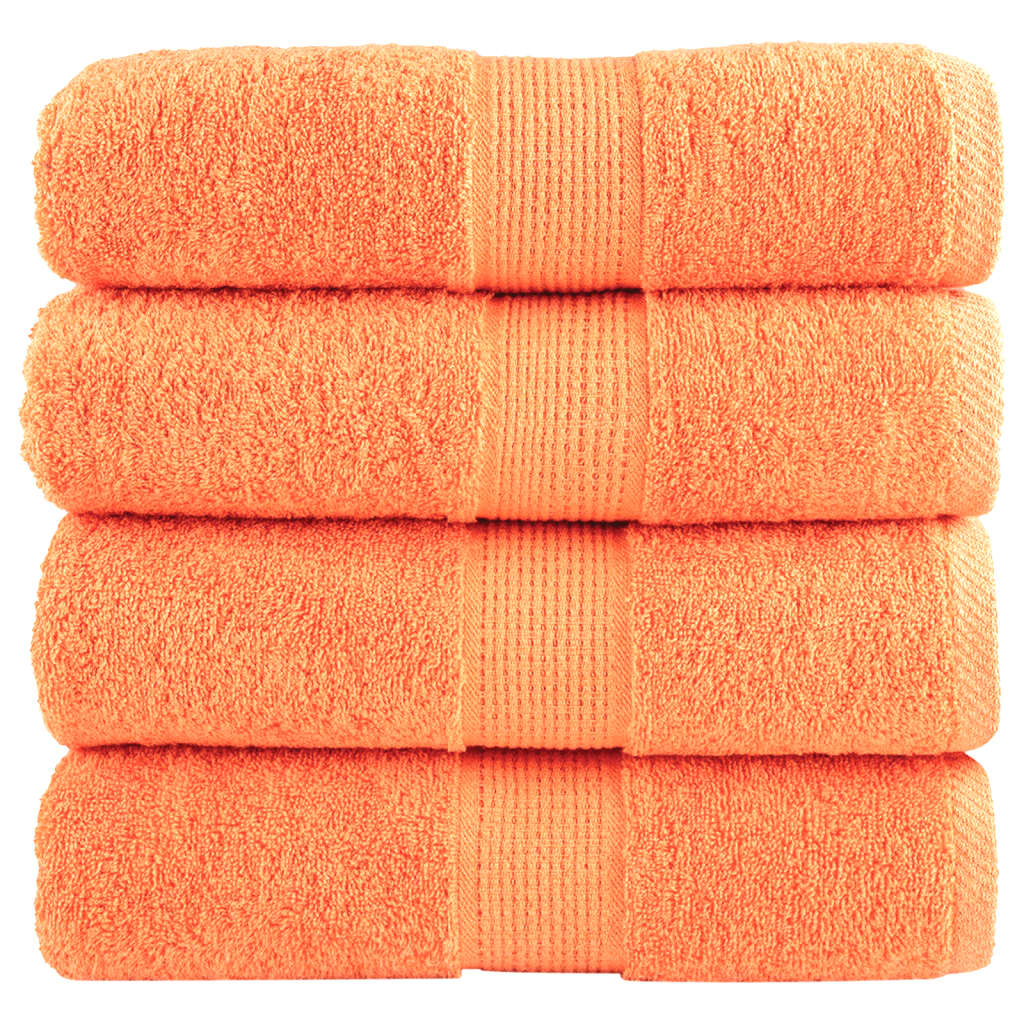 Serviettes invitées Premium SOLUND lot de 4 Orange 30x50 cm 600 g/m²