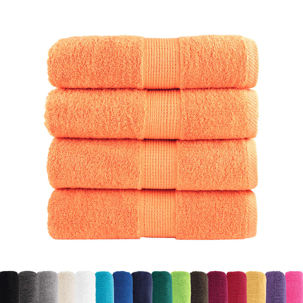 Serviettes invitées Premium SOLUND lot de 4 Orange 30x50 cm 600 g/m²