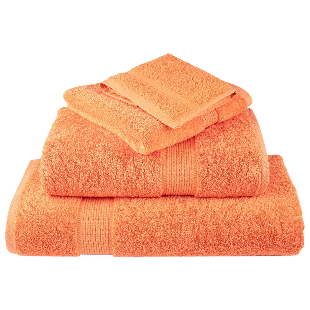Serviettes invitées Premium SOLUND lot de 4 Orange 30x50 cm 600 g/m²