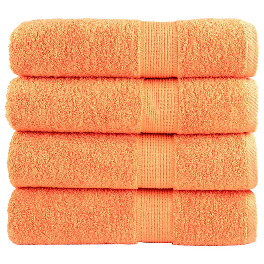 Serviettes de bain premium SOLUND 4 pcs. Orange 100x150 cm 600 g/m²