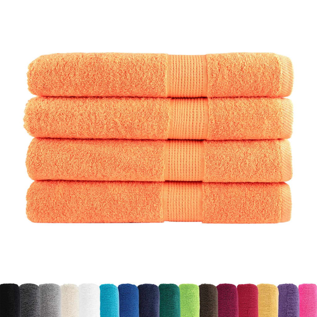 Serviettes de sauna premium SOLUND 4 p. Orange 80x200 cm 600 g/m²