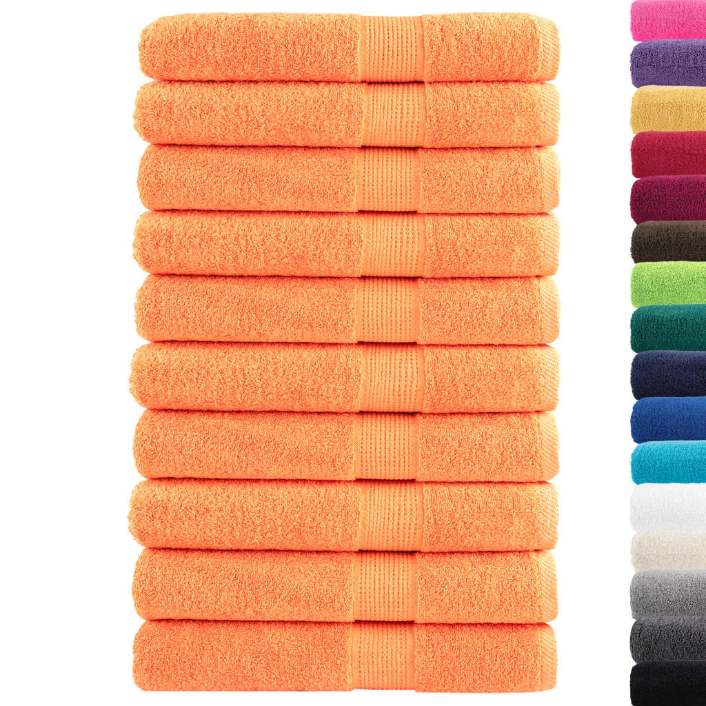 Serviettes de sauna premium SOLUND 10 pcs Orange 80x200 cm 600 g/m²