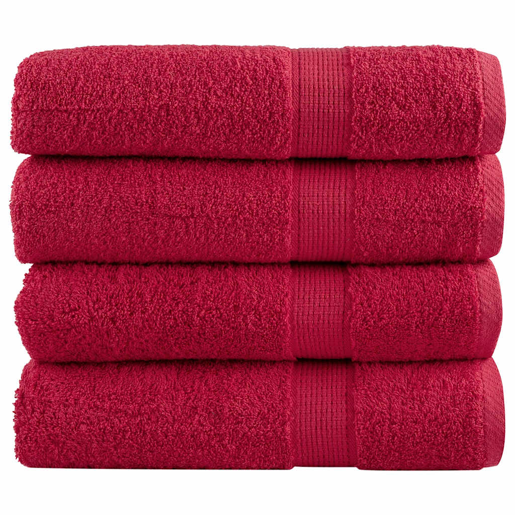 Premium Bath Towels SOLUND 4 pcs. Red 100x150 cm 600 gsm