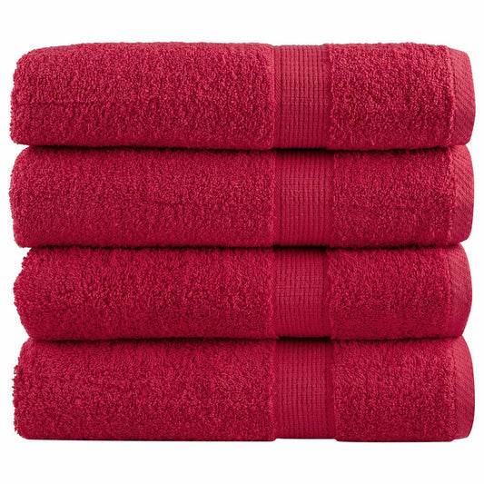Serviettes de bain premium SOLUND 4 pcs. Rouge 100x150 cm 600 g/m²