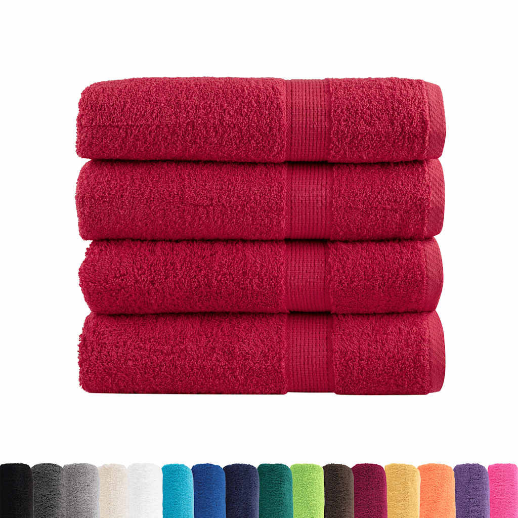 Premium Bath Towels SOLUND 4 pcs. Red 100x150 cm 600 gsm