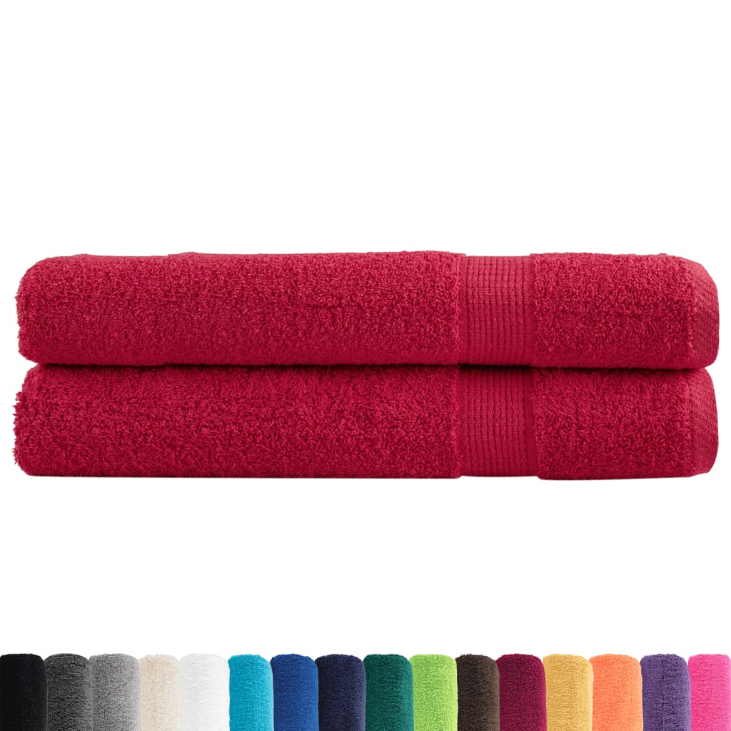 Serviettes de sauna premium SOLUND 2 pièces Rouge 80x200 cm 600 g/m²