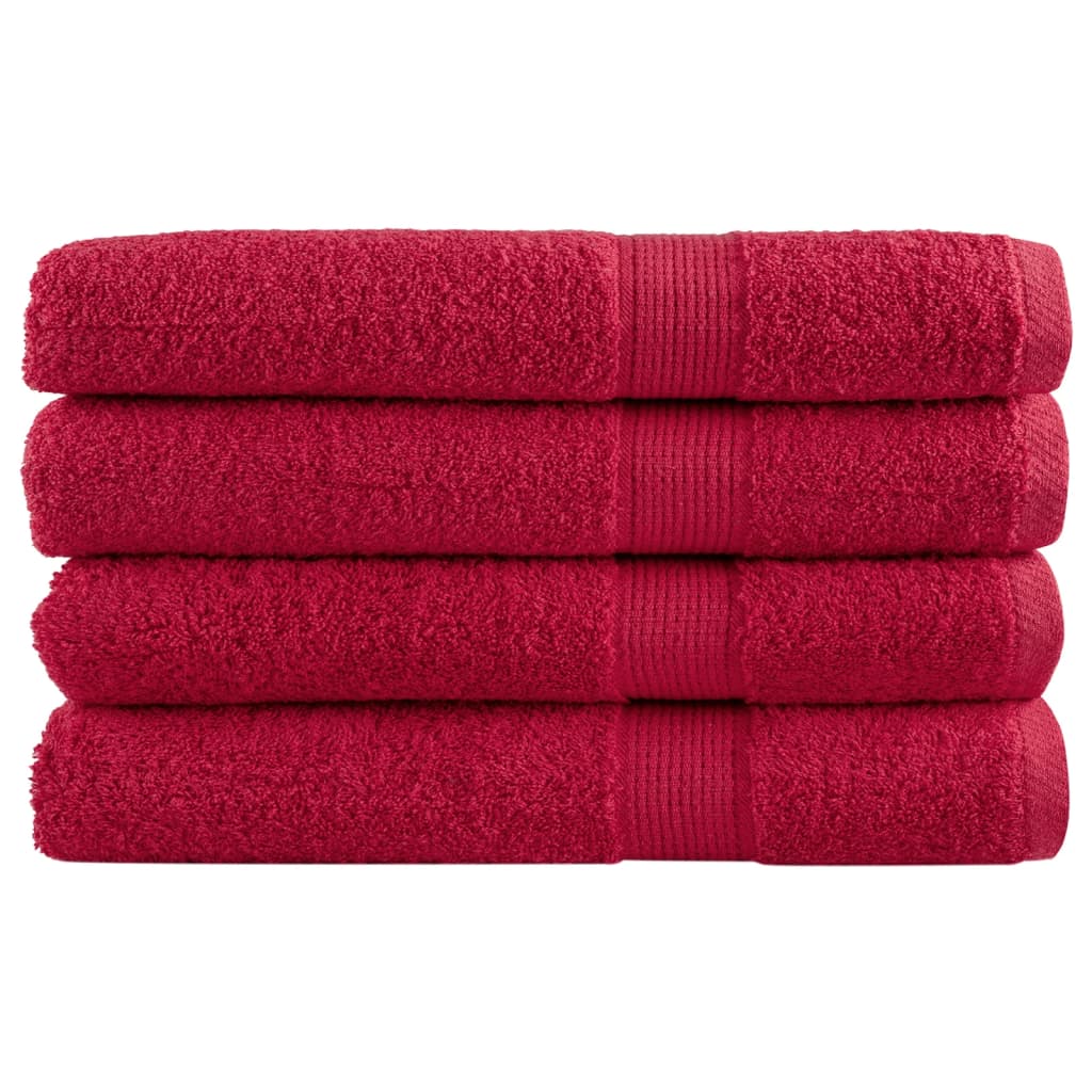 Serviettes de sauna premium SOLUND 4 pcs. Rouge 80x200 cm 600 g/m²