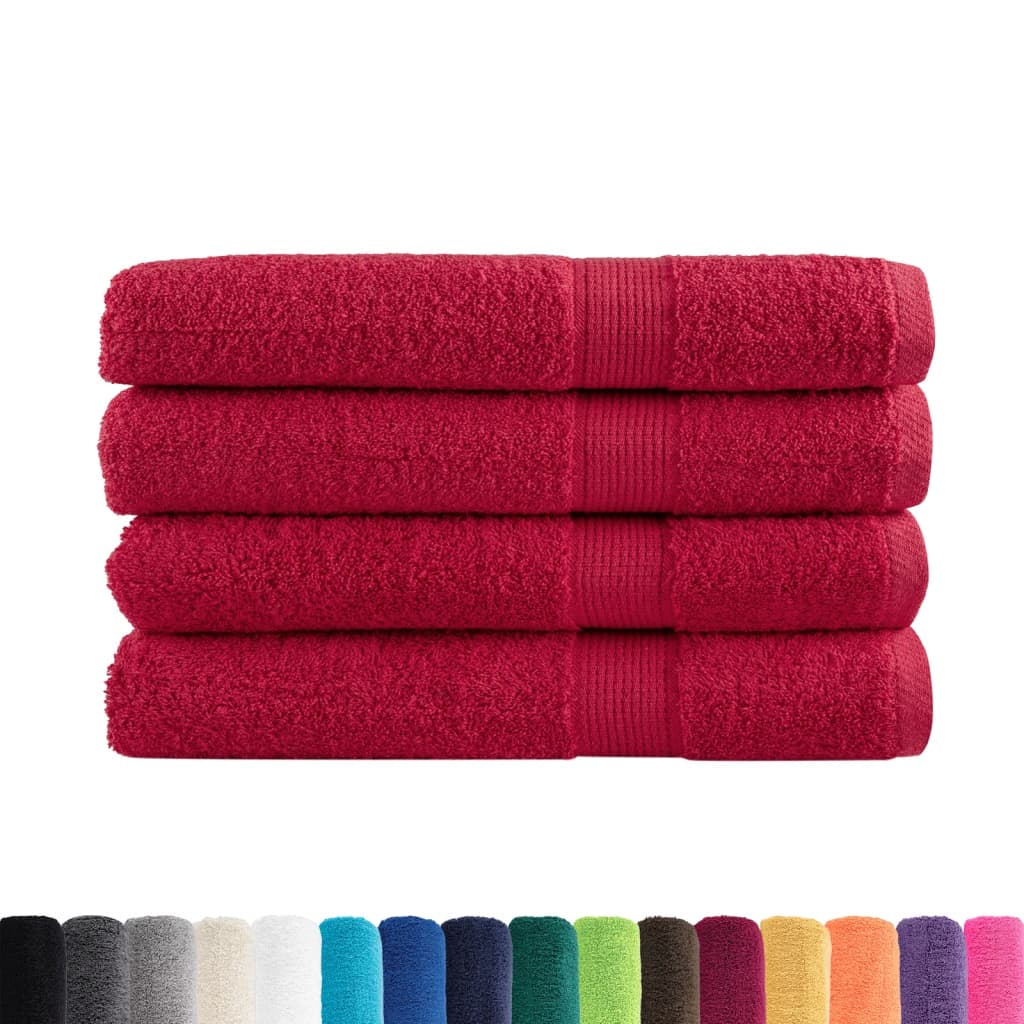 Serviettes de sauna premium SOLUND 4 pcs. Rouge 80x200 cm 600 g/m²
