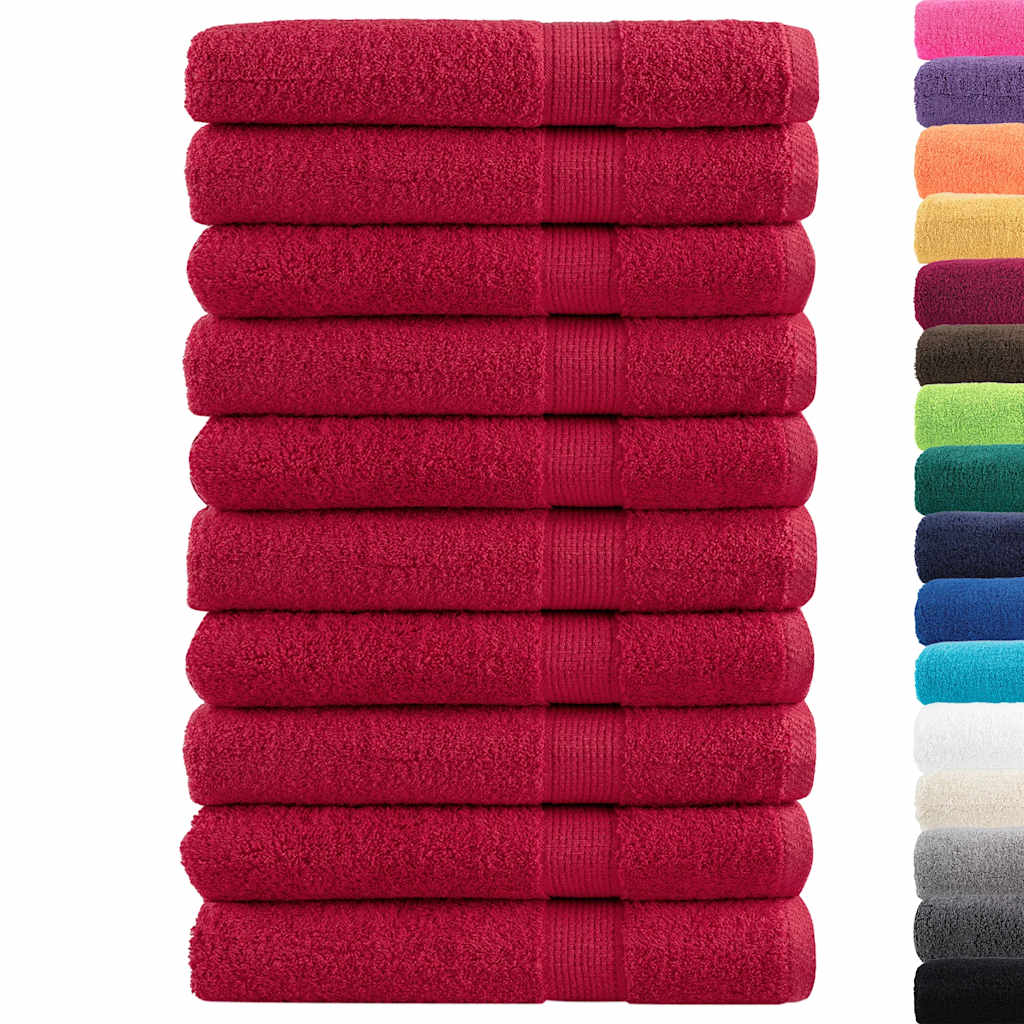 Serviettes de sauna premium SOLUND 10 pièces Rouge 80x200 cm 600 g/m²