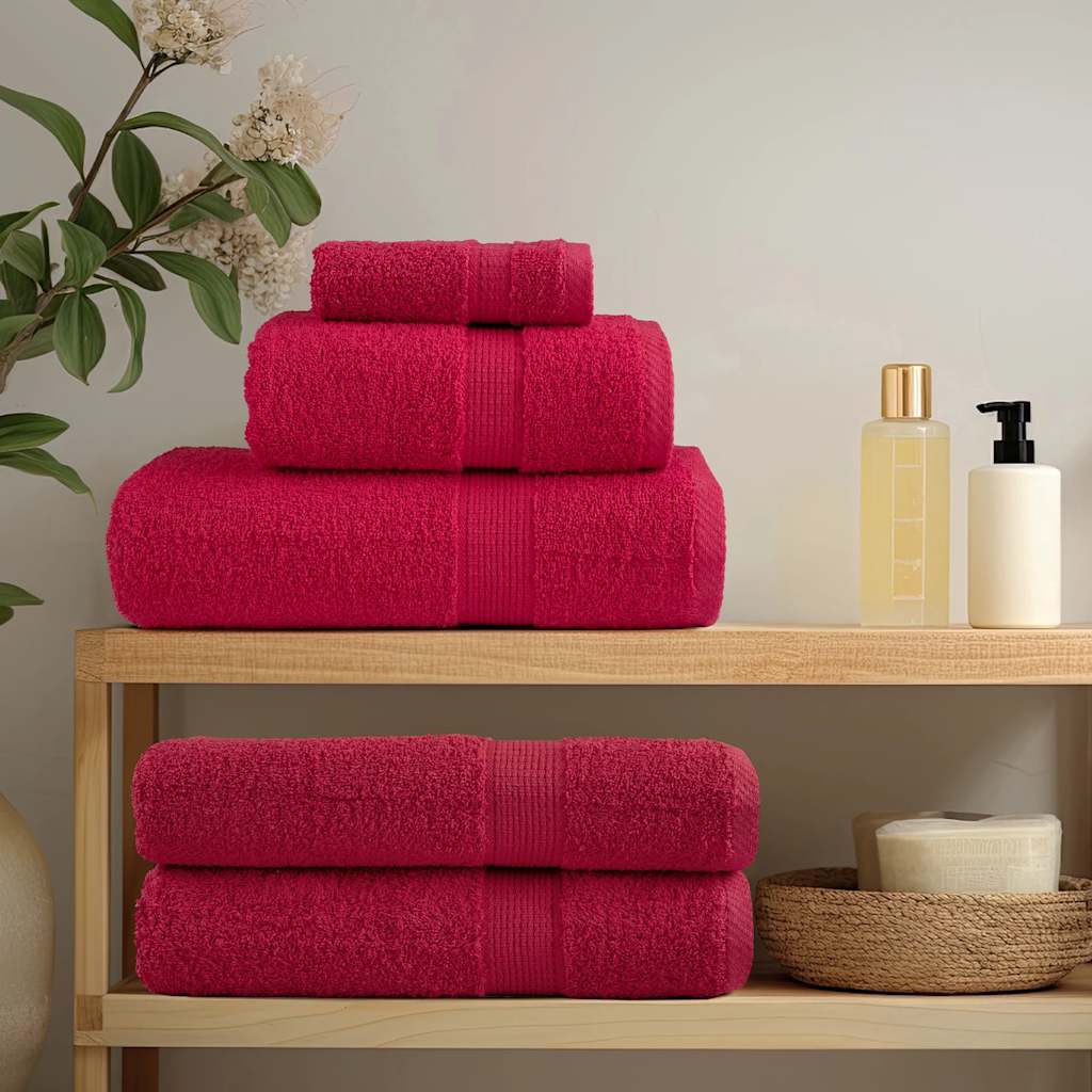 Serviettes de sauna premium SOLUND 10 pièces Rouge 80x200 cm 600 g/m²