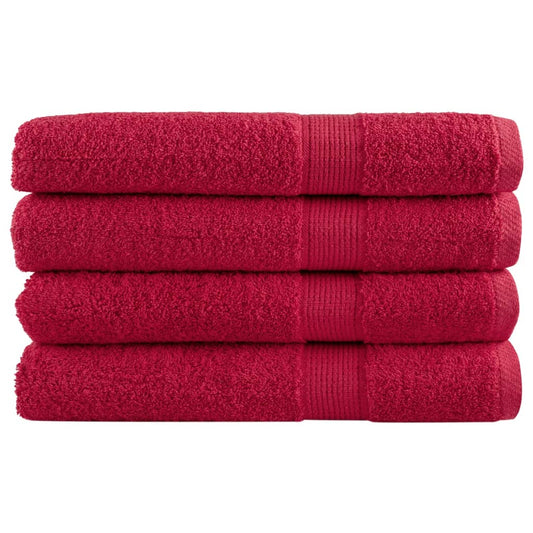 Serviettes de bain premium SOLUND 4 pcs Rouge 100x200 cm 600 g/m²