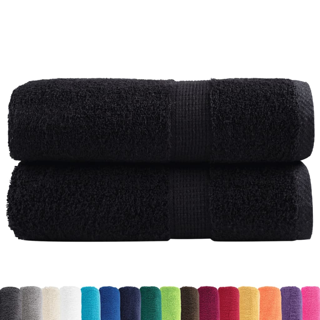 Serviettes de toilette premium SOLUND, lot de 2, noir, 30x30 cm, 600 g/m²