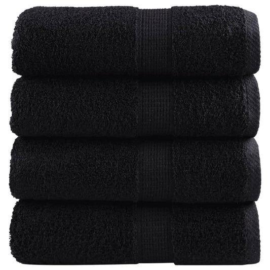 Serviettes de toilette premium SOLUND 4 pièces noires 30x30 cm 600 g/m²