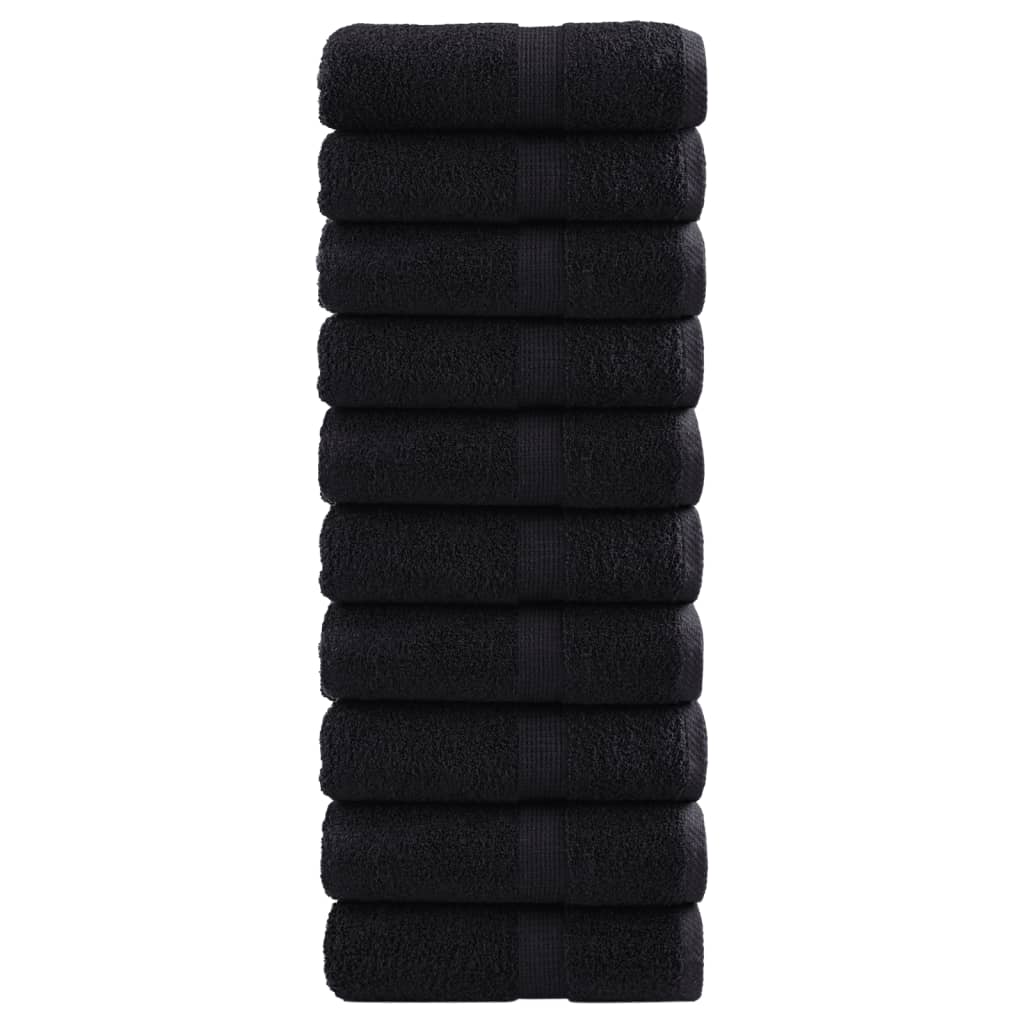 Premium Washcloths SOLUND 10 Count Black 30x30 cm 600 gsm
