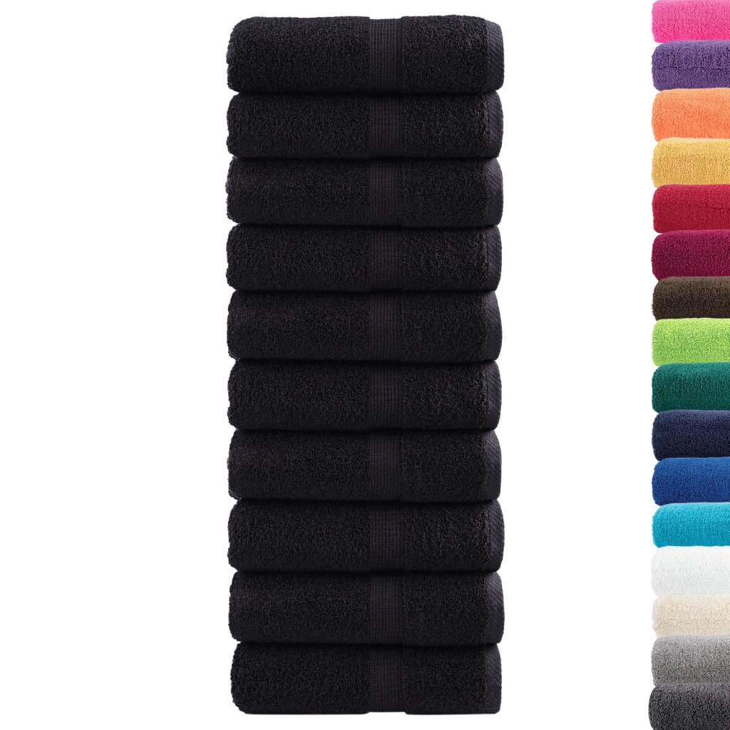 Premium Washcloths SOLUND 10 Count Black 30x30 cm 600 gsm