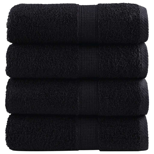 Serviettes invités Premium SOLUND lot de 4 Noir 30x50 cm 600 g/m²