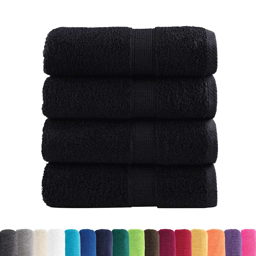 Serviettes invités Premium SOLUND lot de 4 Noir 30x50 cm 600 g/m²