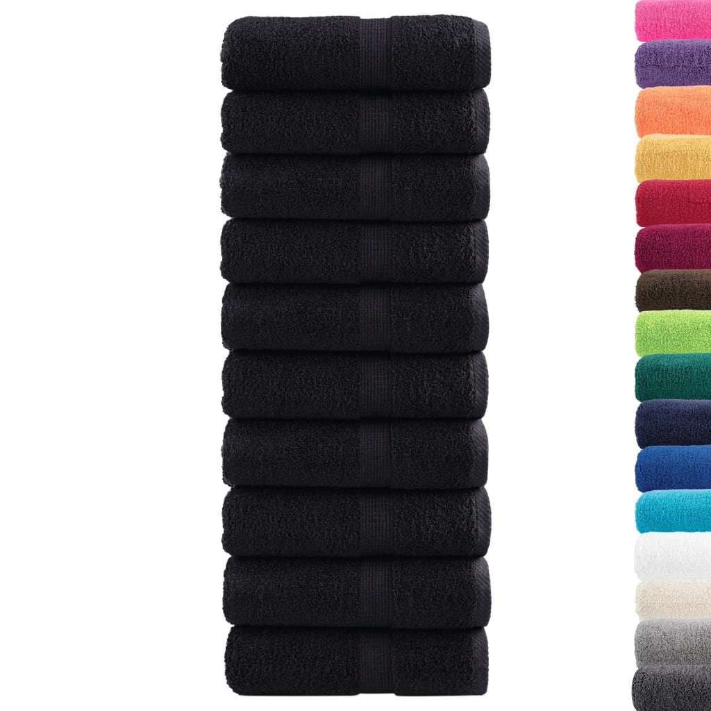 Serviettes invités Premium SOLUND lot de 10 Noir 30x50 cm 600 g/m²