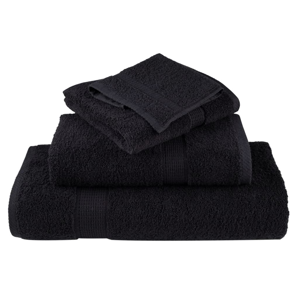 Serviettes invités Premium SOLUND lot de 10 Noir 30x50 cm 600 g/m²