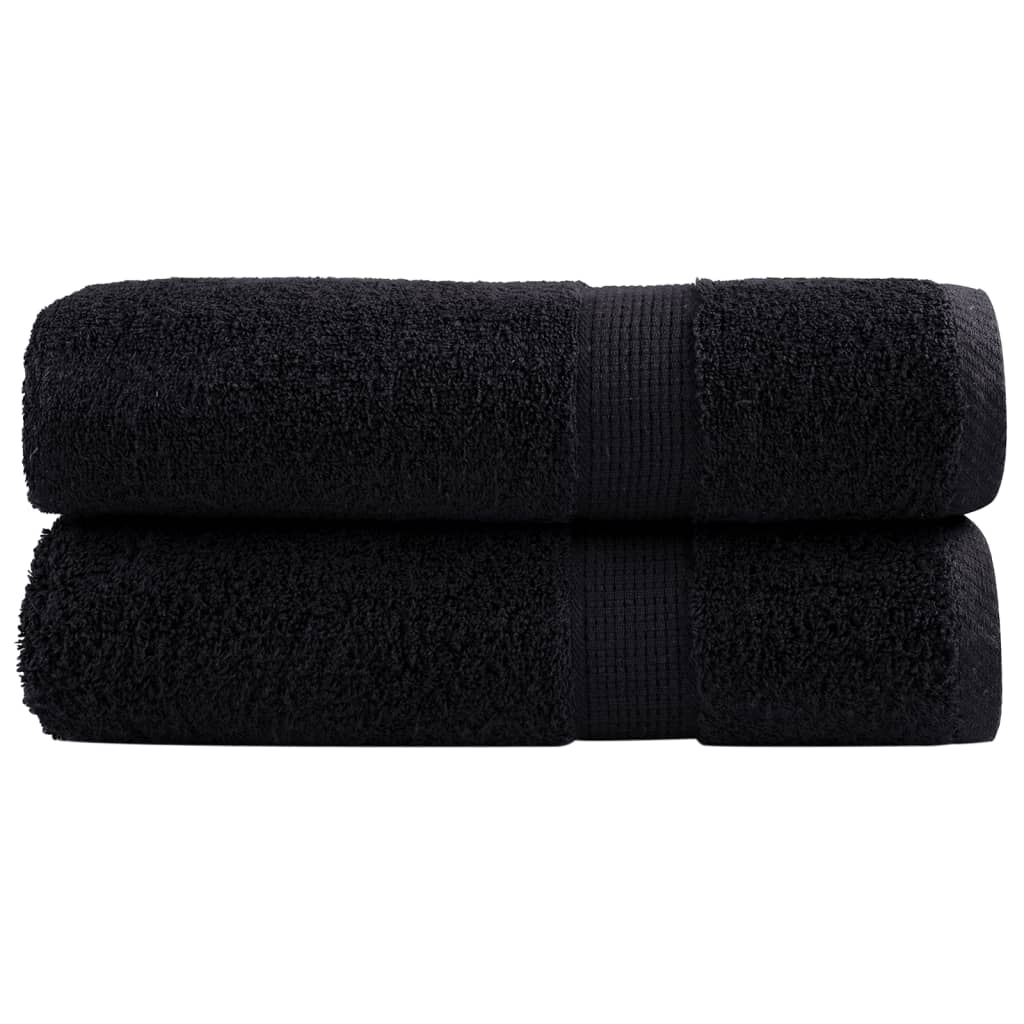 Serviettes de douche premium SOLUND 2 p. Noir 70x140 cm 600 g/m²