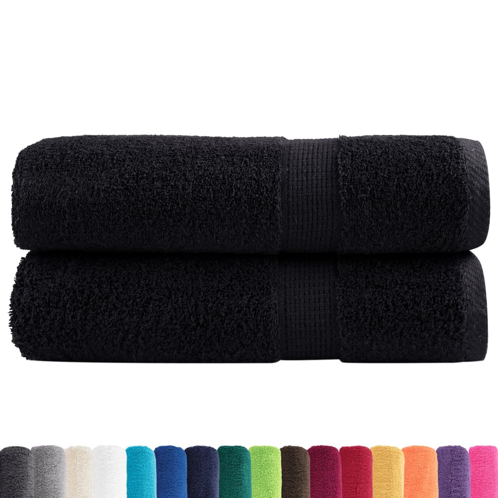 Serviettes de douche premium SOLUND 2 p. Noir 70x140 cm 600 g/m²