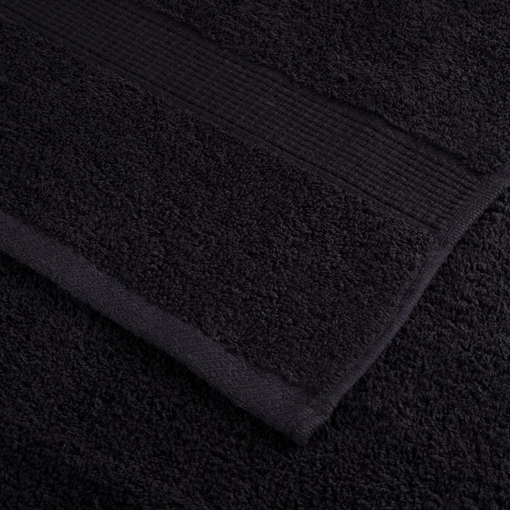 Serviettes de douche premium SOLUND 2 p. Noir 70x140 cm 600 g/m²