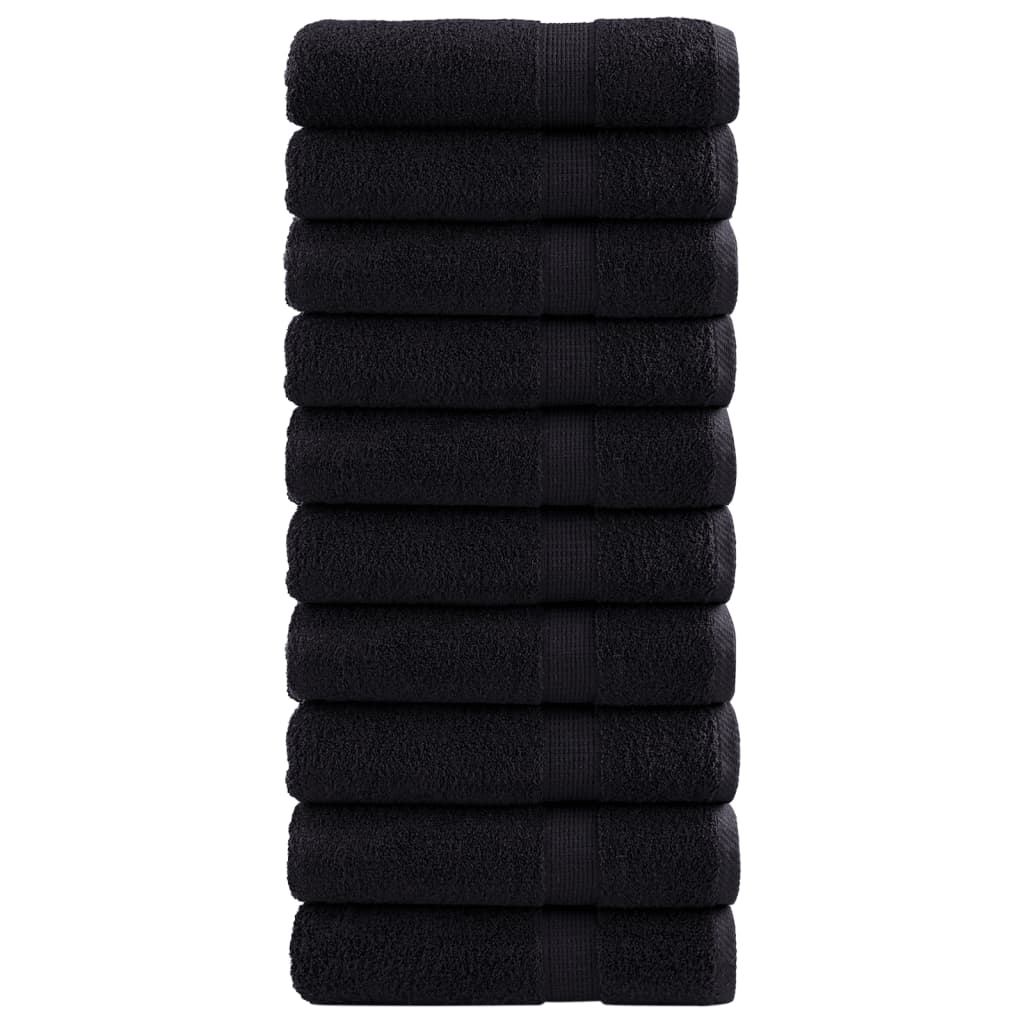 Serviettes de bain premium SOLUND 10 pcs Noir 100x150 cm 600 g/m²
