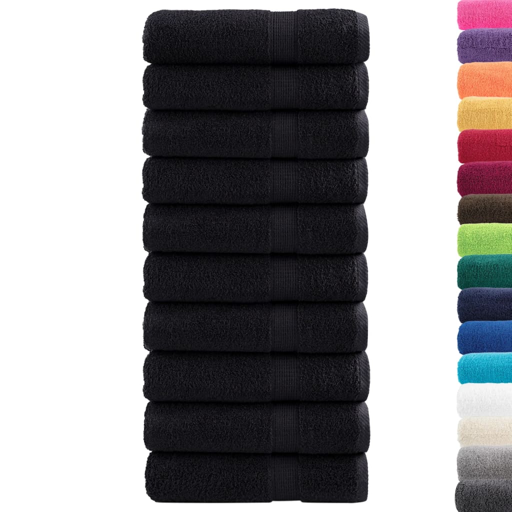 Serviettes de bain premium SOLUND 10 pcs Noir 100x150 cm 600 g/m²