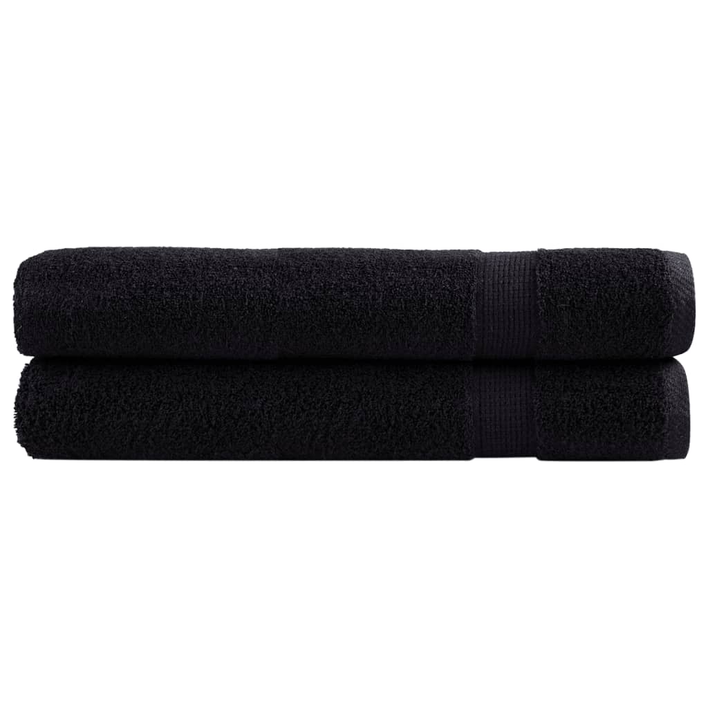 Serviettes de sauna premium SOLUND 2 pièces noir 80x200 cm 600 g/m²