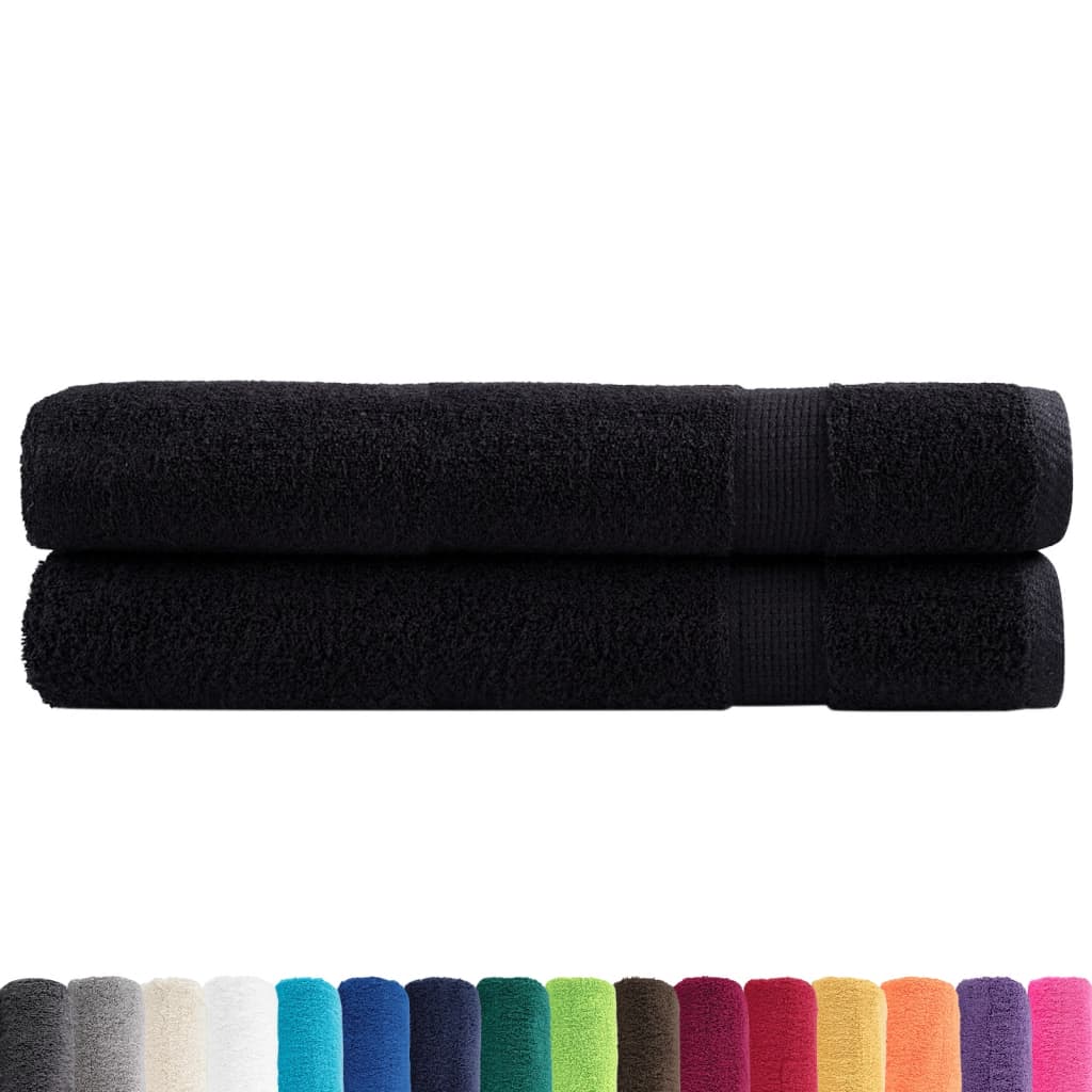 Serviettes de sauna premium SOLUND 2 pièces noir 80x200 cm 600 g/m²