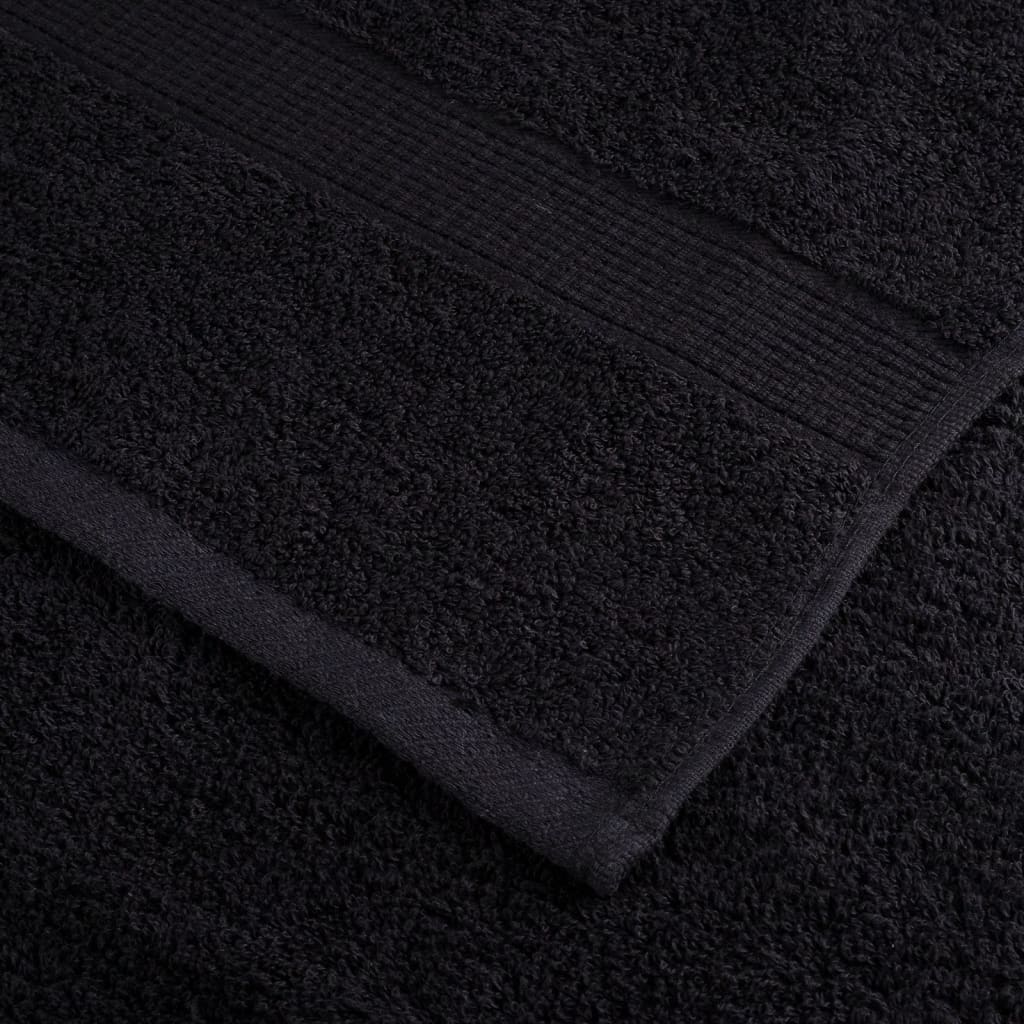 Serviettes de sauna premium SOLUND 4 pces Noir 80x200 cm 600 g/m²