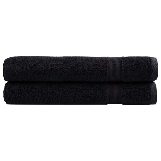 Serviettes de toilette SOLUND premium, 2 p. Noir 100x200 cm 600 g/m²