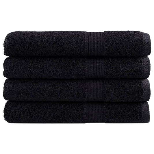 Premium Towels SOLUND 4 pcs. Black 100x200 cm 600 gsm