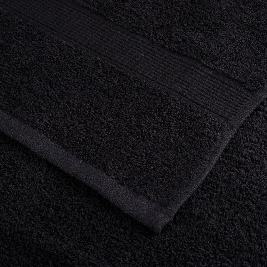 Serviettes de bain premium SOLUND, lot de 4, noir, 100x200 cm, 600 g/m²