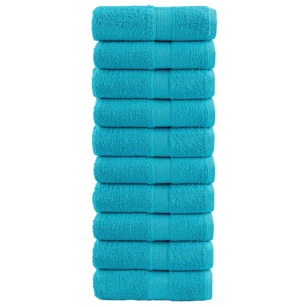 Premium-Gästetücher SOLUND 10 Stk. Türkis 30x50 cm 600 g/m²