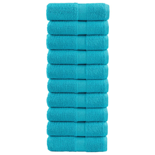 Premium Guest Towels SOLUND 10 pcs Turquoise 30x50 cm 600 g/m²
