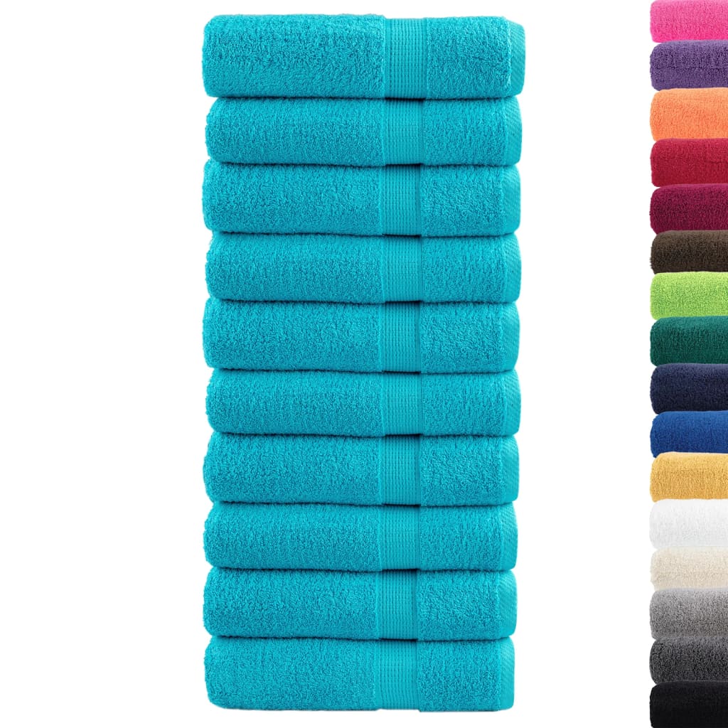Premium Towels SOLUND 10 pcs. Turquoise 50x100 cm 600 gsm