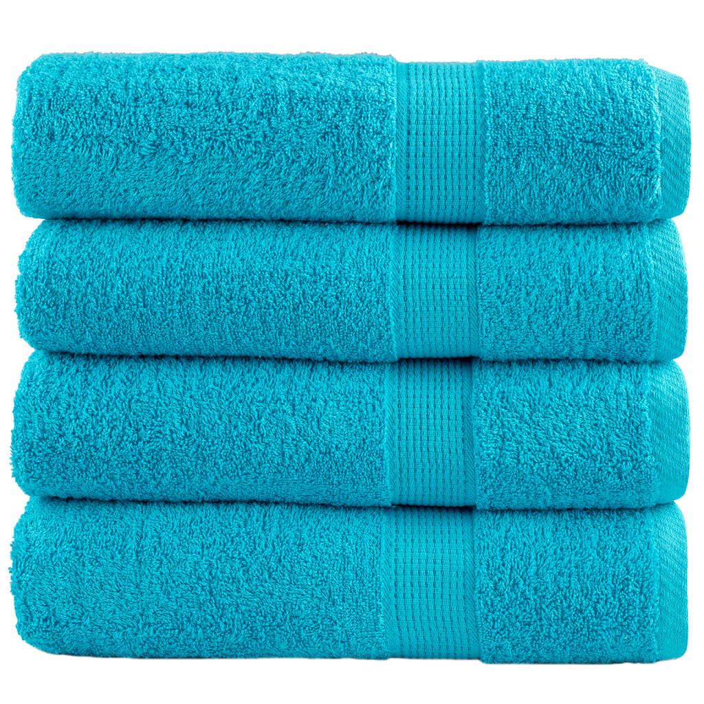 Premium-Duschtücher SOLUND 4 Stk. Türkis 70x140 cm 600 g/m²