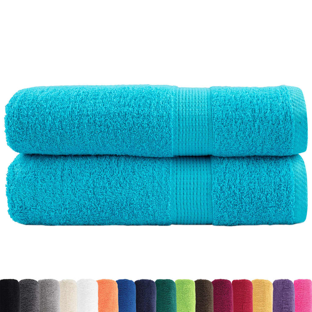 Premium Badetücher SOLUND 2 Stk. Türkis 100x150 cm 600 g/m²