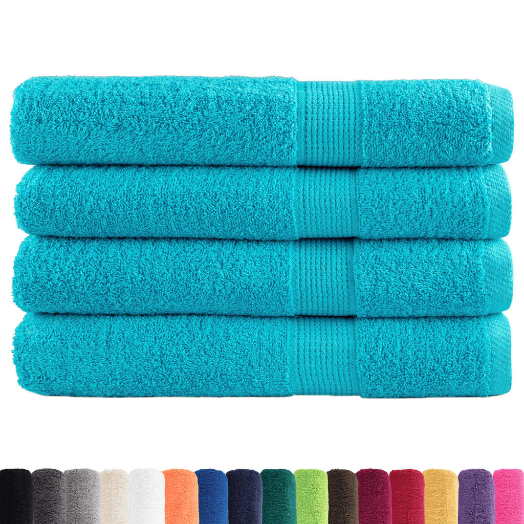 Serviettes premium SOLUND 4 p. Turquoise 100x200 cm 600 g/m²