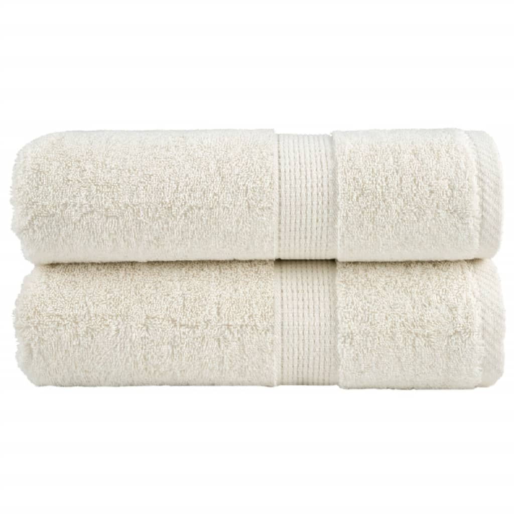 Gants de toilette Premium SOLUND 2 pièces Crème 30x30 cm 600 g/m²