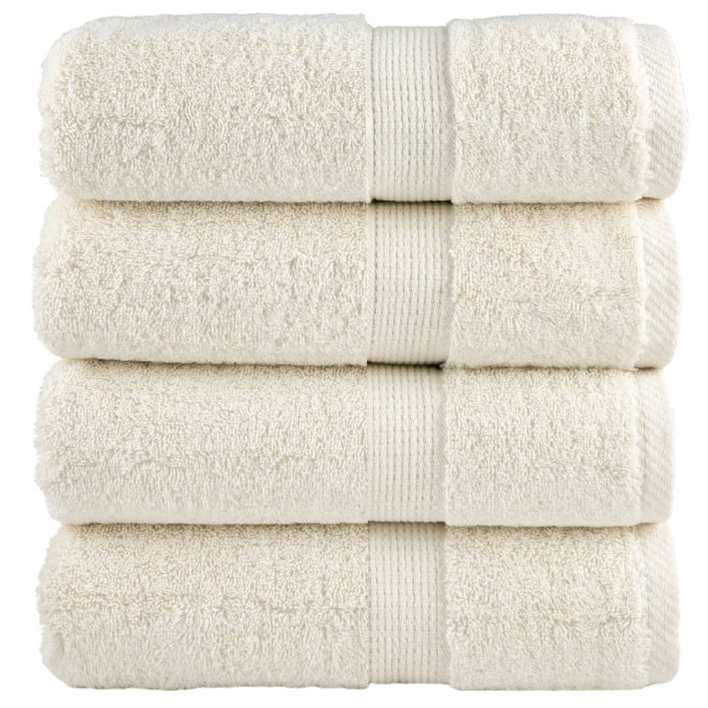 Serviettes de toilette Premium SOLUND 4 pièces Crème 30x30 cm 600 g/m²