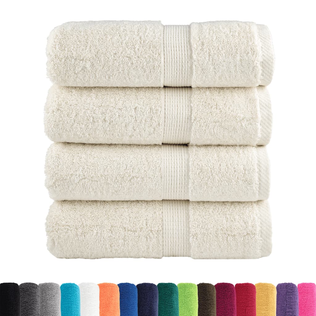 Serviettes de toilette Premium SOLUND 4 pièces Crème 30x30 cm 600 g/m²