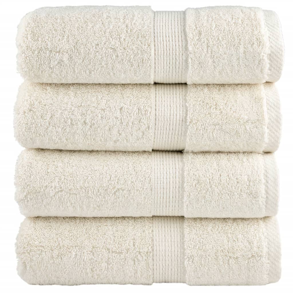 Serviettes d'invités premium SOLUND 4 pcs Blanc cassé 30x50 cm 600 g/m²