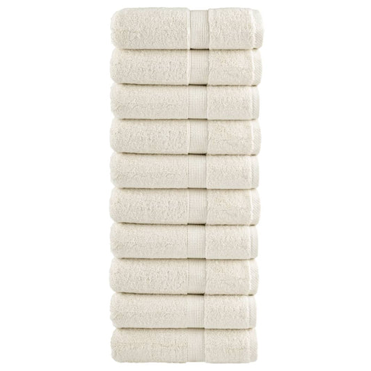Premium-Gästetücher SOLUND 10 Stk. Cremeweiß 30x50 cm 600 g/m²